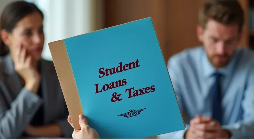 A frustrated couple sitting with at attorney, there is a person holding a blue manila folder up with the words 'required forms and paperwork' printed in dark red print with a fancy logo.