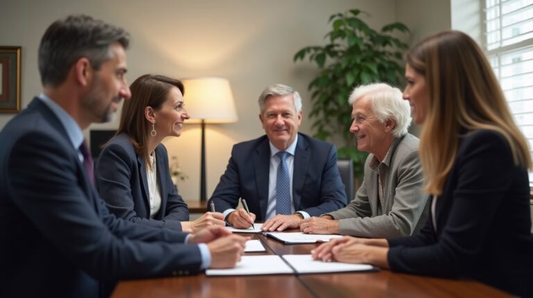 The probate staff working under Managing Partner Steven Farley Bliss focused on Riverside County probate matters is shown meeting with clients in our Southern California office addressing critical legal details discussing Calendaring the 4Month Creditor Period