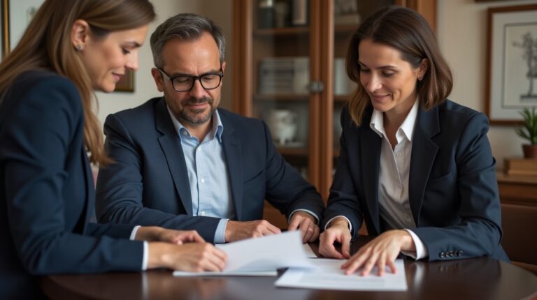 The probate staff working under Managing Partner Steven Farley Bliss focused on Riverside County probate matters is shown meeting with clients in our Southern California office addressing critical legal details discussing Diligent Search for Heir Addresses