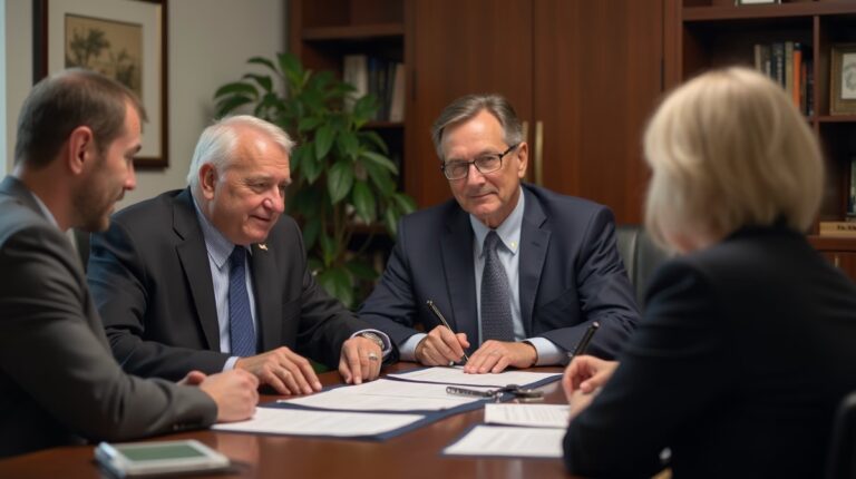 The probate staff working under Managing Partner Steven Farley Bliss focused on Riverside County probate matters is shown meeting with clients in our Southern California office addressing critical legal details discussing Do I Need Court Approval to Settle Debts