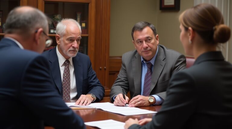 The probate staff working under Managing Partner Steven Farley Bliss focused on Riverside County probate matters is shown meeting with clients in our Southern California office addressing critical legal details discussing Duties of a Personal Representative