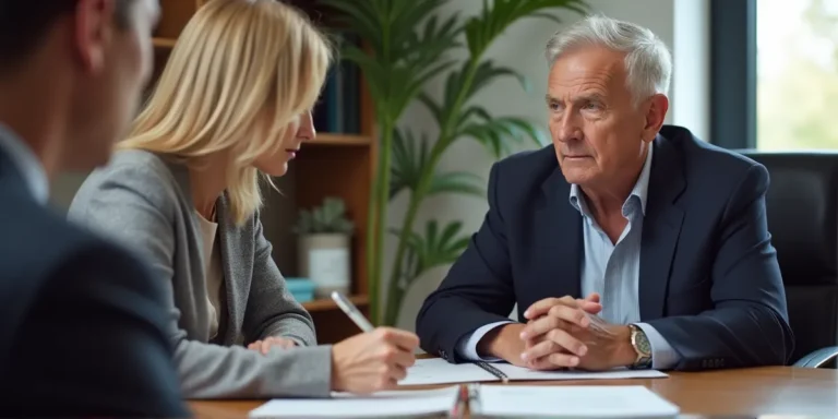 elderly people at a law office asking generation skipping trusts and transfer tax advantages