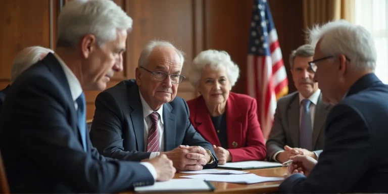 elderly people at a law office with an american flag is probate always required