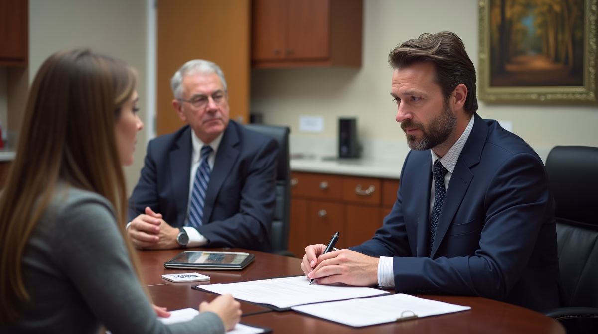 The probate staff working under Managing Partner Steven Farley Bliss focused on Riverside County probate matters is shown meeting with clients in our Southern California office addressing critical legal details discussing Explaining a Missing Will to the Court