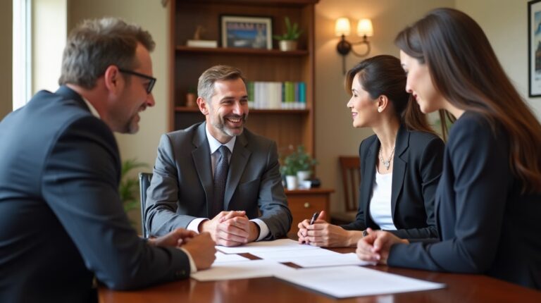 The probate staff working under Managing Partner Steven Farley Bliss focused on Riverside County probate matters is shown meeting with clients in our Southern California office addressing critical legal details discussing Finding Lost Insurance Policies