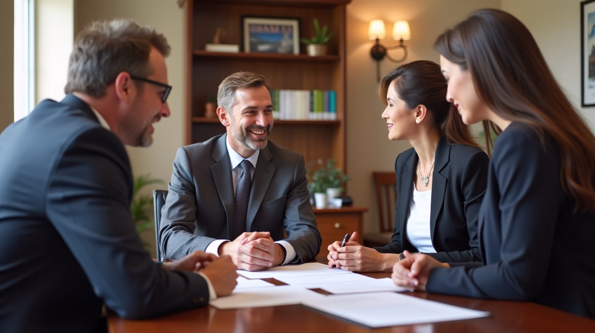 The probate staff working under Managing Partner Steven Farley Bliss focused on Riverside County probate matters is shown meeting with clients in our Southern California office addressing critical legal details discussing Finding Lost Insurance Policies