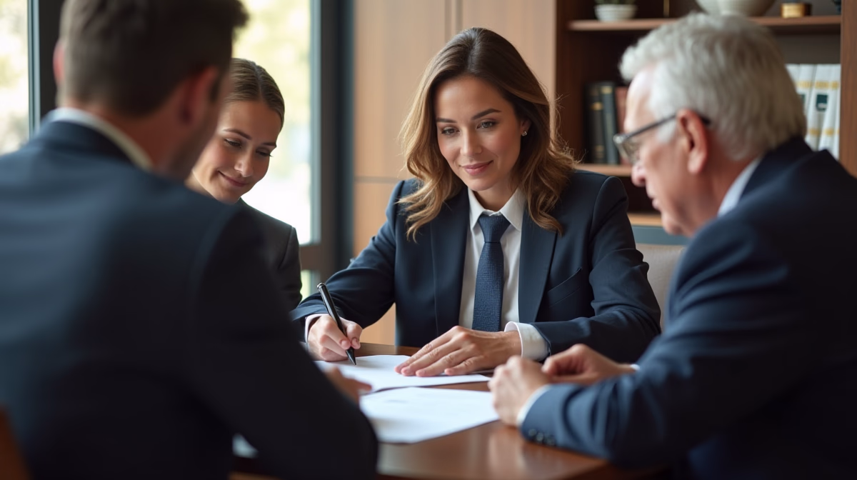 The probate staff working under Managing Partner Steven Farley Bliss focused on Riverside County probate matters is shown meeting with clients in our Southern California office addressing critical legal details discussing How Does the Overbid Process Work