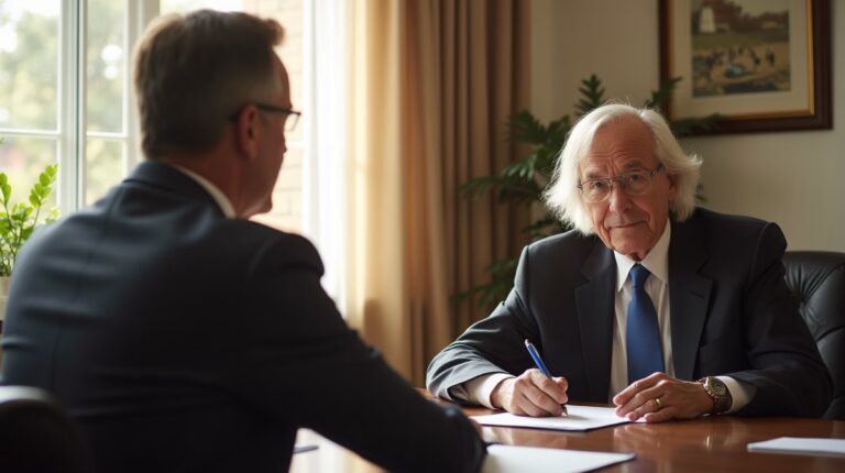 The dedicated trusts staff at The Law Firm of Steven F Bliss Esq focused on Riverside County trust matters meets with clients to manage the trust administration process to sign vital paperwork discussing How does an irrevocable trust handle assets that are subject to a buysell agreement
