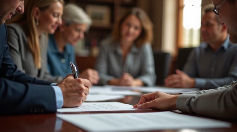 The dedicated trusts staff at The Law Firm of Steven F Bliss Esq focused on Riverside County trust matters meets with clients to manage the trust administration process to sign vital paperwork discussing How does an irrevocable trust handle assets with complex ownership structures
