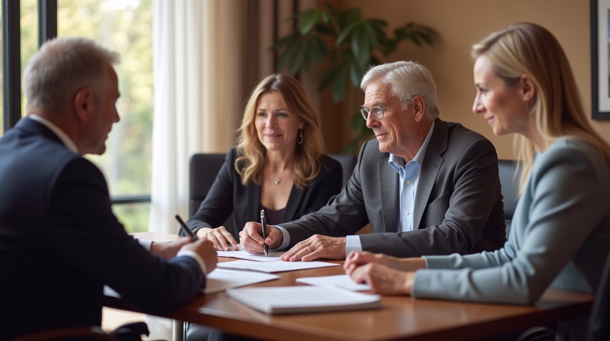 The probate staff working under Managing Partner Steven Farley Bliss focused on Riverside County probate matters is shown meeting with clients in our Southern California office addressing critical legal details discussing Life Insurance and Probate Limits
