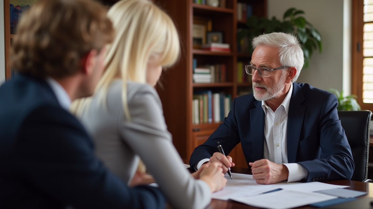 The probate staff working under Managing Partner Steven Farley Bliss focused on Riverside County probate matters is shown meeting with clients in our Southern California office addressing critical legal details discussing Managing Deceaseds Car Insurance