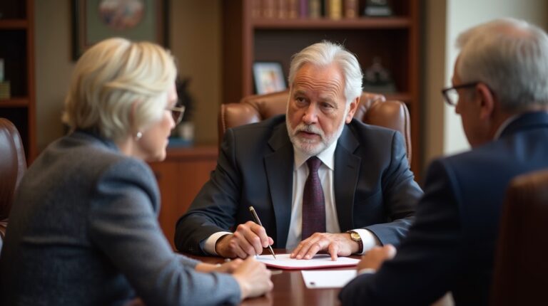 The probate staff working under Managing Partner Steven Farley Bliss focused on Riverside County probate matters is shown meeting with clients in our Southern California office addressing critical legal details discussing Missing Beneficiaries at Closing