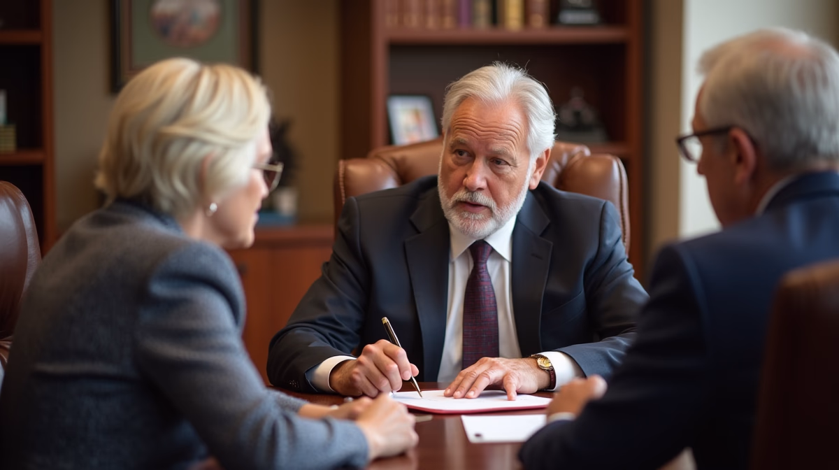 The probate staff working under Managing Partner Steven Farley Bliss focused on Riverside County probate matters is shown meeting with clients in our Southern California office addressing critical legal details discussing Missing Beneficiaries at Closing