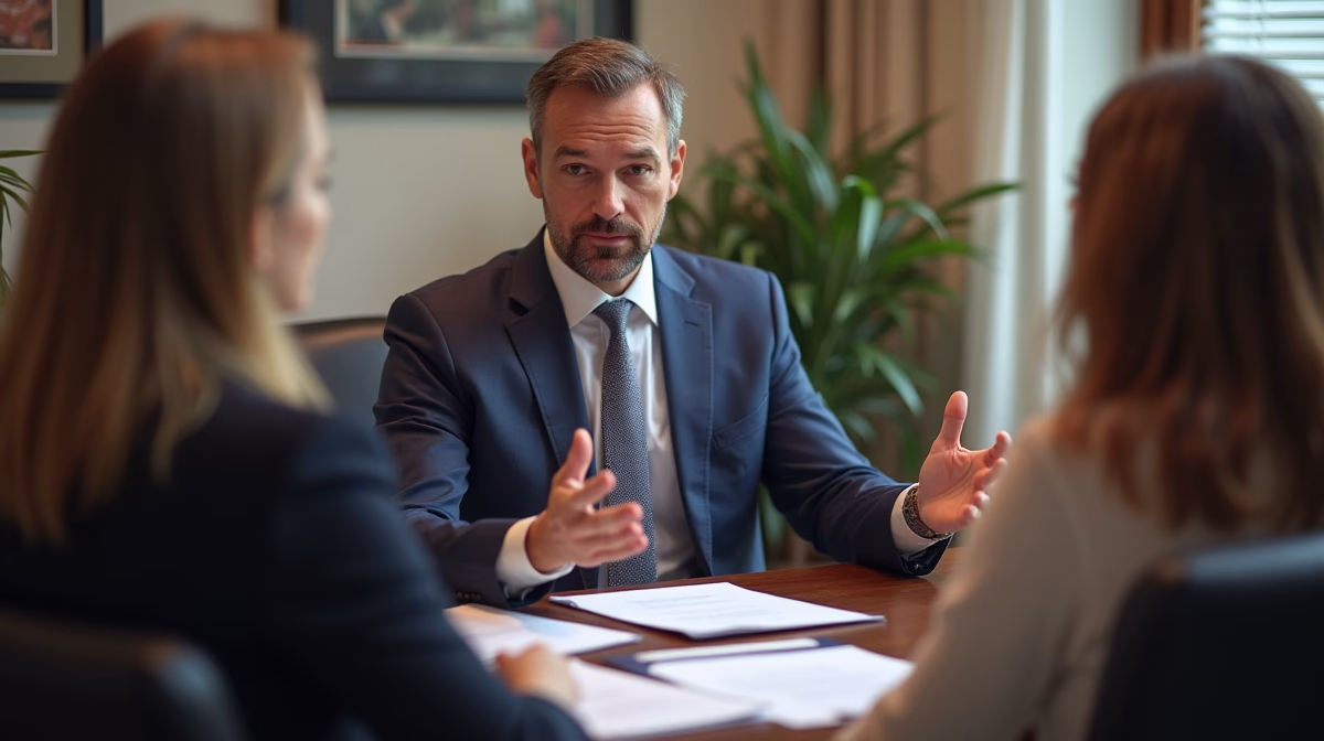 The probate staff working under Managing Partner Steven Farley Bliss focused on Riverside County probate matters is shown meeting with clients in our Southern California office addressing critical legal details discussing Must I Pay Credit Card Debt from the Estate