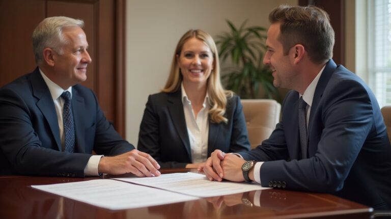 The probate staff working under Managing Partner Steven Farley Bliss focused on Riverside County probate matters is shown meeting with clients in our Southern California office addressing critical legal details discussing Notifying MediCal of a Death