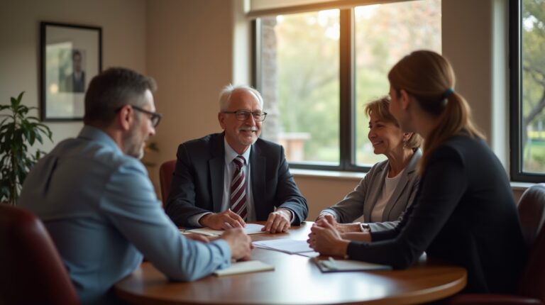 The probate staff working under Managing Partner Steven Farley Bliss focused on Riverside County probate matters is shown meeting with clients in our Southern California office addressing critical legal details discussing Paying the Executor at Closing