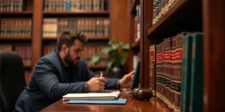 people at a law office rich colors of a lw office with legal books and probate court