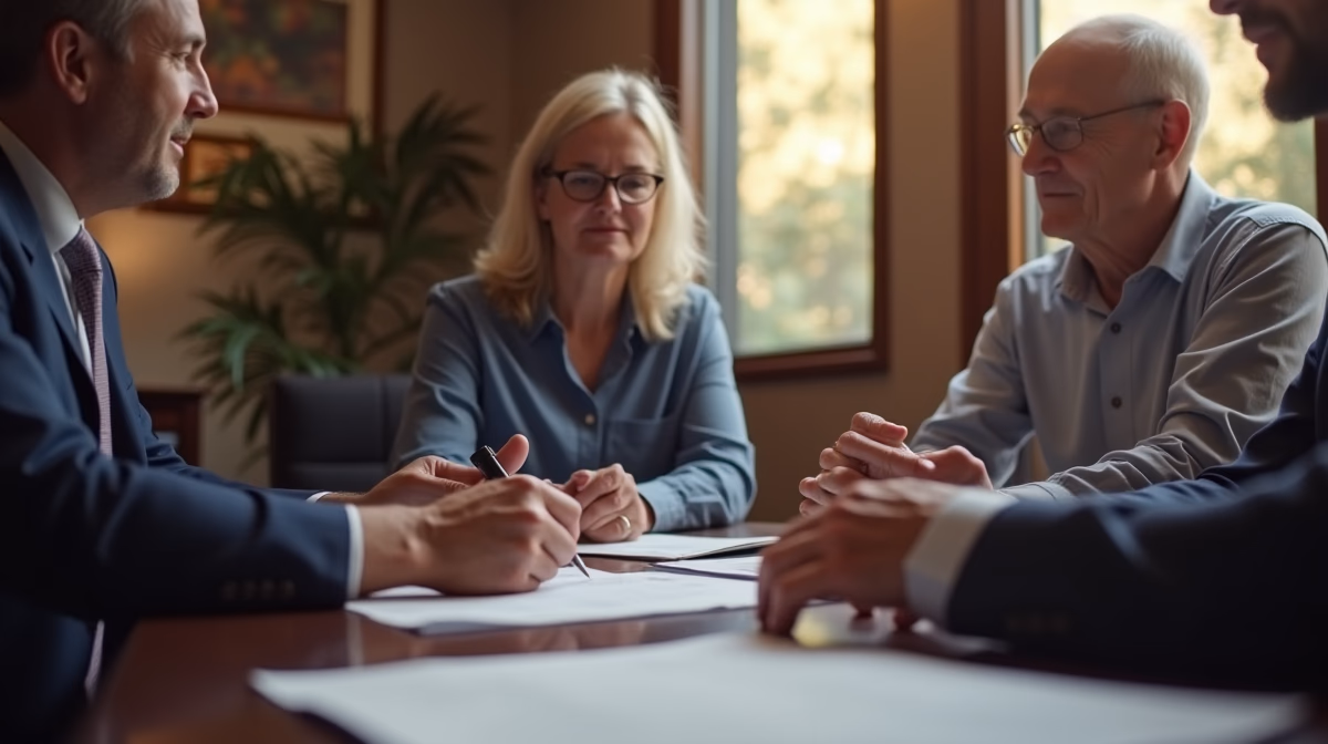 The probate staff working under Managing Partner Steven Farley Bliss focused on Riverside County probate matters is shown meeting with clients in our Southern California office addressing critical legal details discussing Settling a Will Contest Out of Court