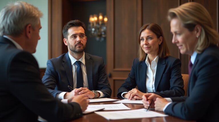 The probate staff working under Managing Partner Steven Farley Bliss focused on Riverside County probate matters is shown meeting with clients in our Southern California office addressing critical legal details discussing Succession to Real Property Petition