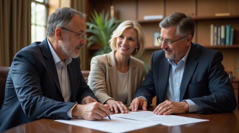 The probate staff working under Managing Partner Steven Farley Bliss focused on Riverside County probate matters is shown meeting with clients in our Southern California office addressing critical legal details discussing Vacancy Insurance for Temecula Probate Homes