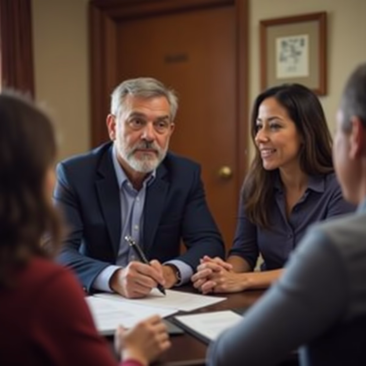 The probate staff working under Managing Partner Steven Farley Bliss focused on Riverside County probate matters is shown meeting with clients in our Southern California office addressing critical legal details discussing What Happens If You Miss an Heir