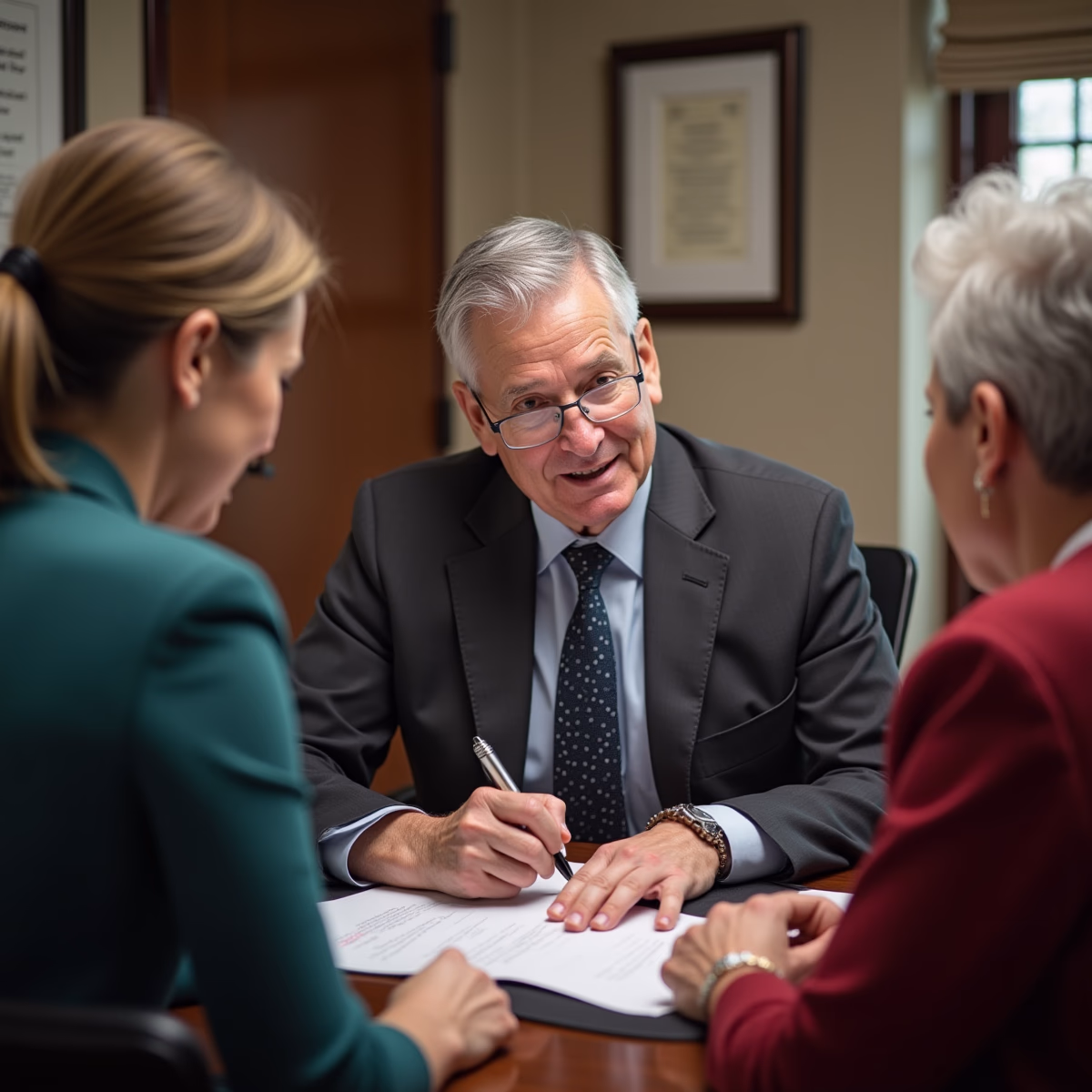 The probate staff working under Managing Partner Steven Farley Bliss focused on Riverside County probate matters is shown meeting with clients in our Southern California office addressing critical legal details discussing What Happens When a Trust is Amended