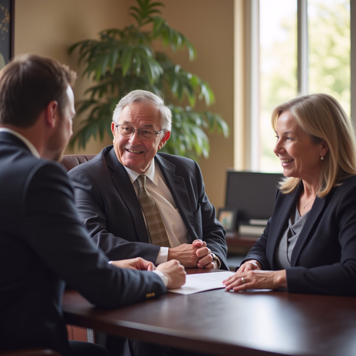 The probate staff working under Managing Partner Steven Farley Bliss focused on Riverside County probate matters is shown meeting with clients in our Southern California office addressing critical legal details discussing What happens when theres no valid will or the will is unclear