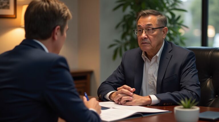 The probate staff working under Managing Partner Steven Farley Bliss focused on Riverside County probate matters is shown meeting with clients in our Southern California office addressing critical legal details discussing What is a California Probate Surcharge