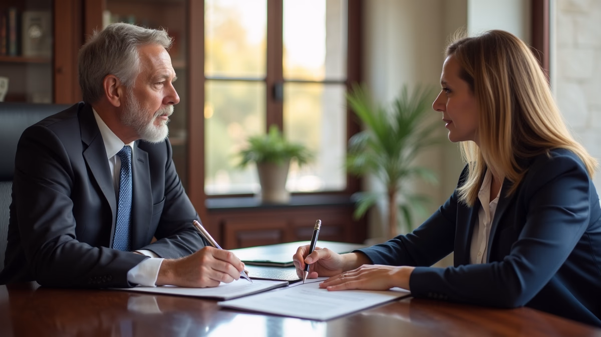 The probate staff working under Managing Partner Steven Farley Bliss focused on Riverside County probate matters is shown meeting with clients in our Southern California office addressing critical legal details discussing What is an Omnibus Clause