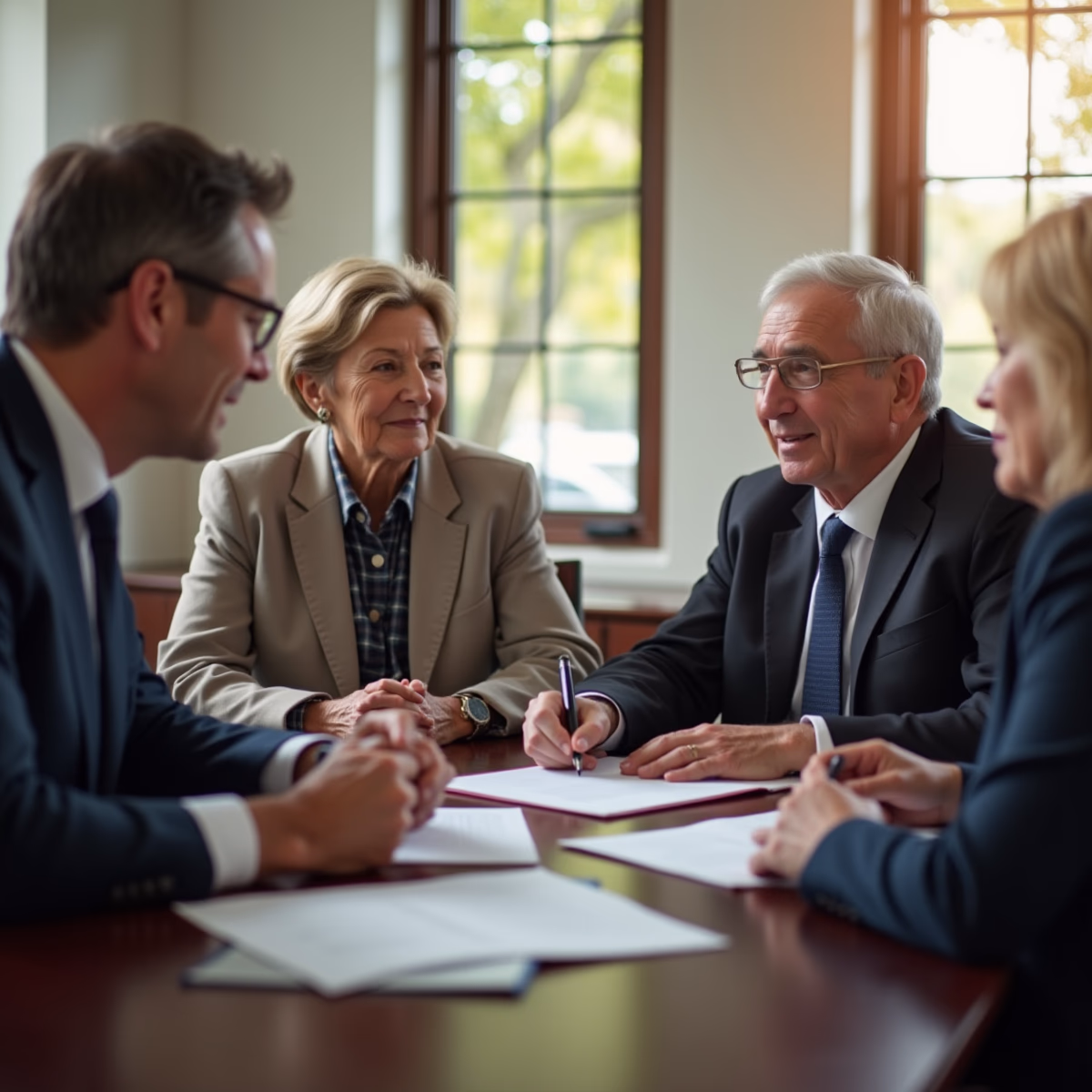 The probate staff working under Managing Partner Steven Farley Bliss focused on Riverside County probate matters is shown meeting with clients in our Southern California office addressing critical legal details discussing What is the Spousal Property Petition and When Does it Apply