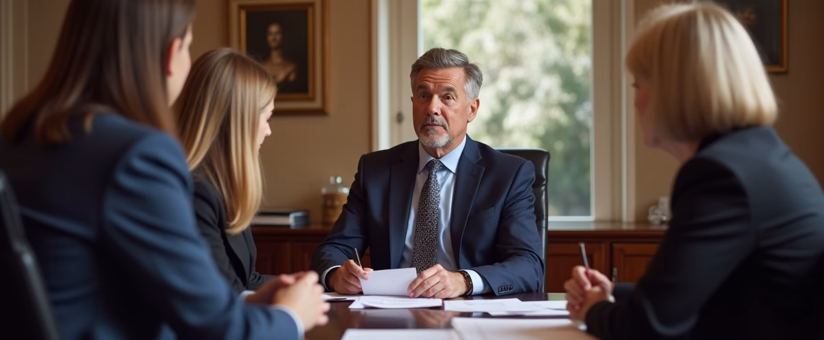 The probate staff working under Managing Partner Steven Farley Bliss focused on Riverside County probate matters is shown meeting with clients in our Southern California office addressing critical legal details discussing Whats Causing the Backlog in Riverside Probate