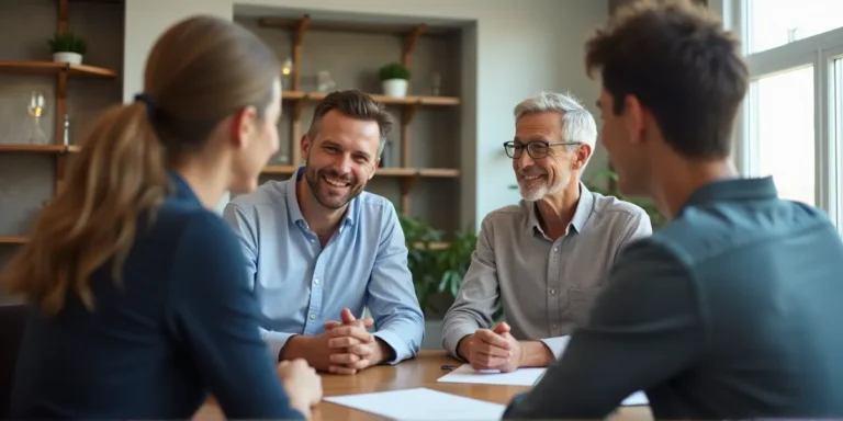 a ymiddle aged married people at a law office asking about an asset protection trust