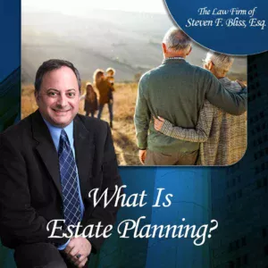 An elderly couple embracing while looking at their young children, they are contemplating estate planning.